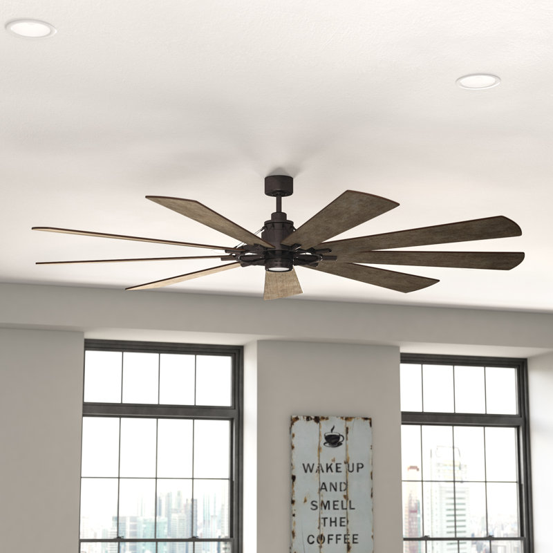 Greyleigh™ 85" Sophronia 9 Blade LED Windmill Ceiling Fan with Wall